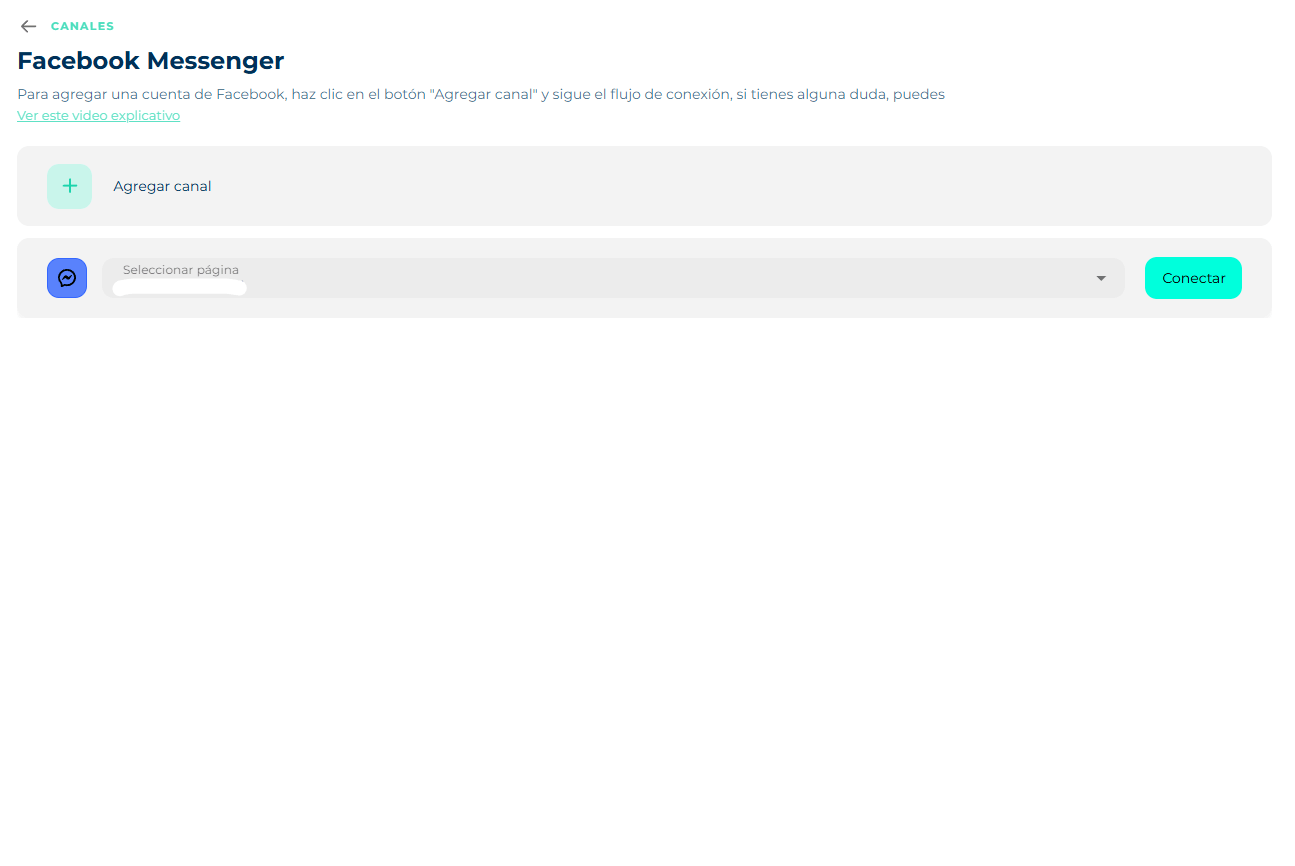 Row in Biky with the Select page dropdown and the Connect button